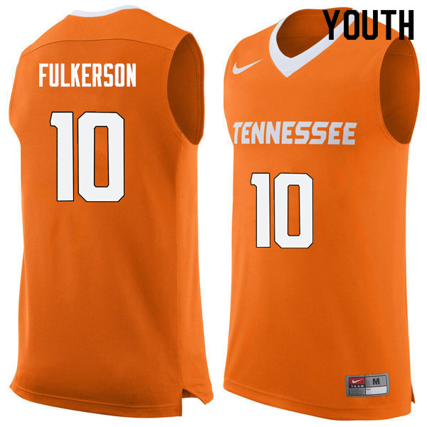Youth #10 John Fulkerson Tennessee Volunteers College Basketball Jerseys Sale-Orange
